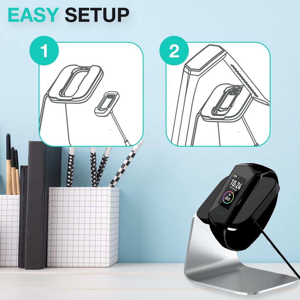 KORE 2.0 Elite Smartwatch Charging Stand - Aluminium Charging Watch Stand for Kore 2.0 Fitness Tracker L Sleek, Non-Slip Heart Rate Monitor Watch Holder Stand L Great Night Stand Accessories