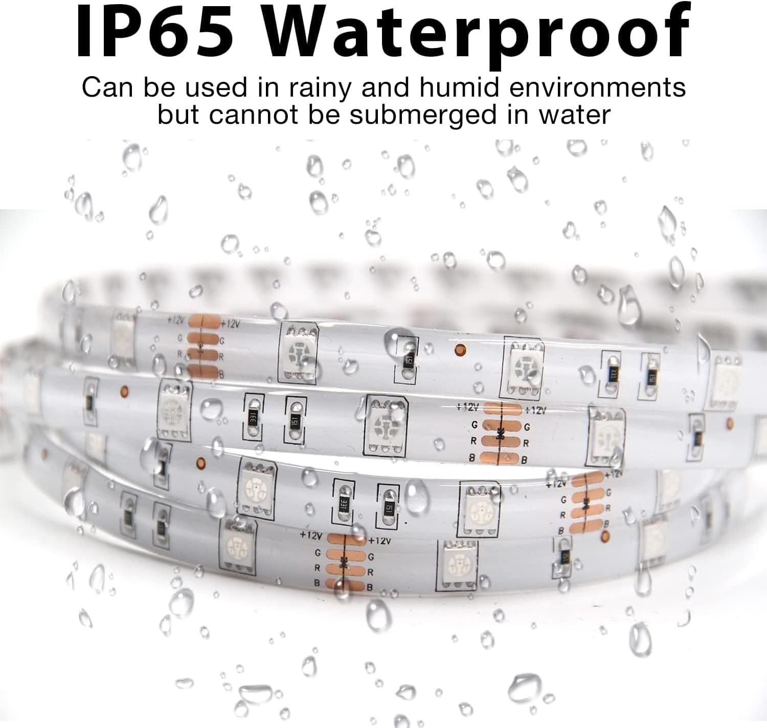 Waterproof Led Lights for Bedroom, 32.8Ft (2 Rolls of 16.4Ft) Led Strip Lights, 300 Leds Color Changing RGB 44 Keys Remote Controller, 12V for Outdoor Room Home Party Christmas Decoration