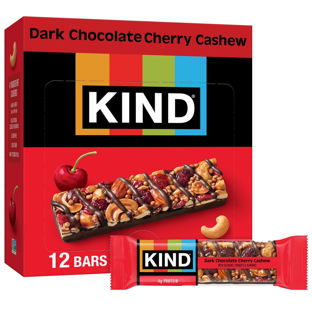 Gluten Free Dark Chocolate Cherry Cashew Snack Bars, 1.4 Oz, 12 Count Box