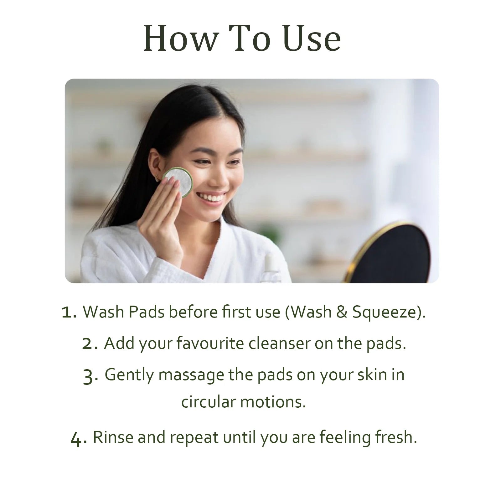 30Pcs Reusable Makeup Remover Pads Reusable Cotton Rounds with Washable Laundry Bag