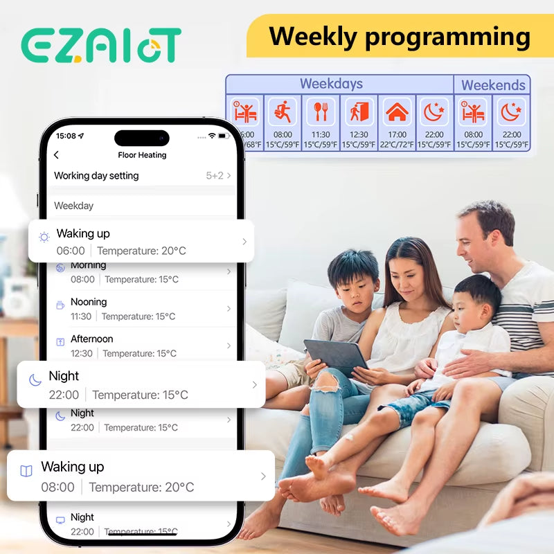 Wireless RF433 Wifi Thermostat for Gas Boiler Heating Tuya Smart Life Temperature Controller Receiver Alexa Google Home