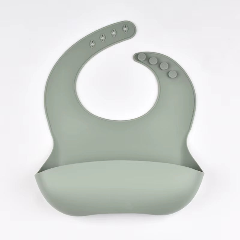 Baby Silicone Tray Bib Waterproof Soft 4-Speed Adjustable Bibs Newborn Eating Food Isolate Dirt Feeding Saliva Pocke Kids Stuff