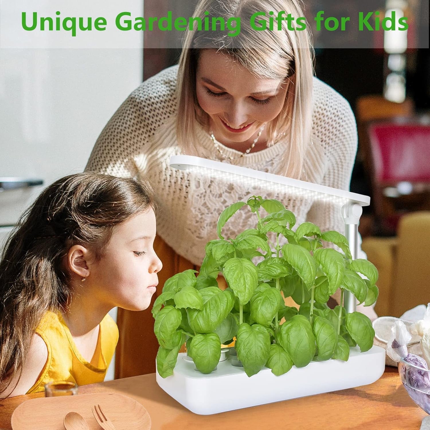 Hydroponics Growing System - Indoor Herb Garden, Smart Garden Starter Kit with LED Grow Lights for Home Kitchen, Plant Germination Kits (9 Pods, White)
