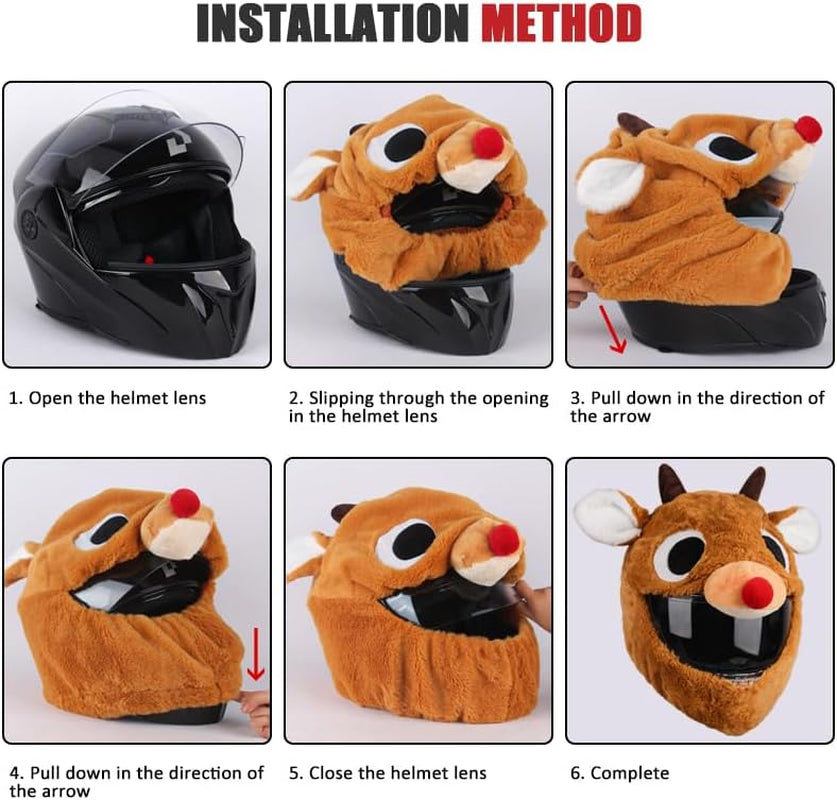 Motorcycle Helmet Covers Are Suitable for Most Full Face Helmets, Cross Section Helmets, Christmas Hats, Fun Riding Gear and Gifts (Squirrels)