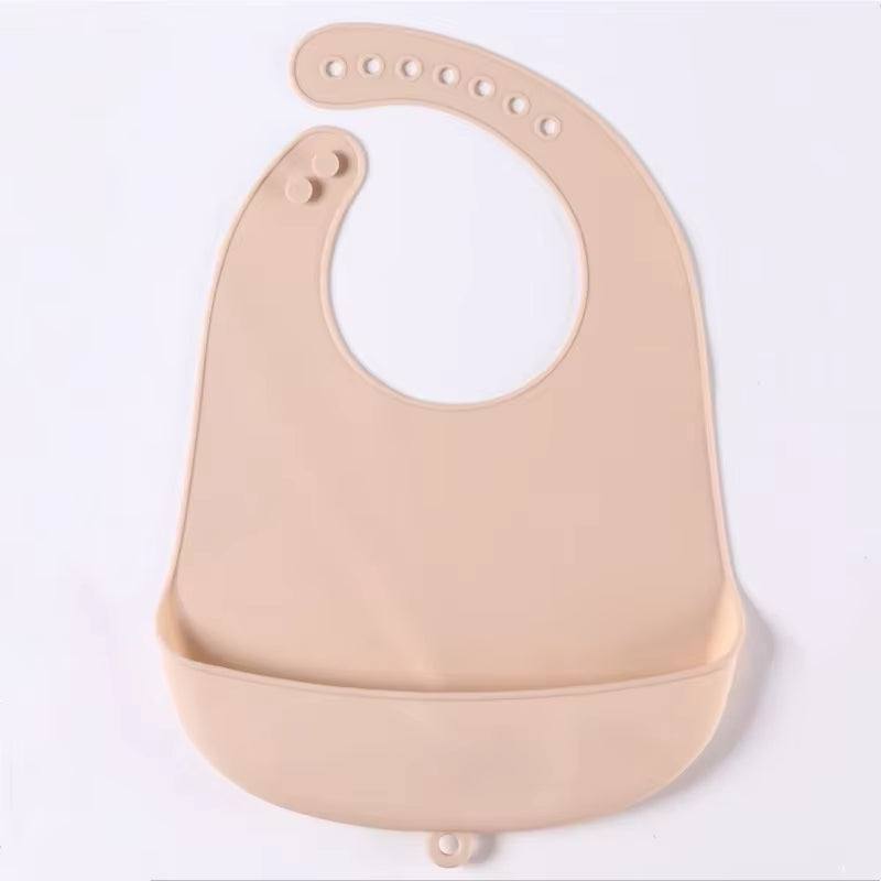 1Pcs New Lunch Apron Toddler Silicone Bibs Baby Kids Girl Boys Waterproof Saliva Solid Feeding Bib Baby Silicone Bib Aprons