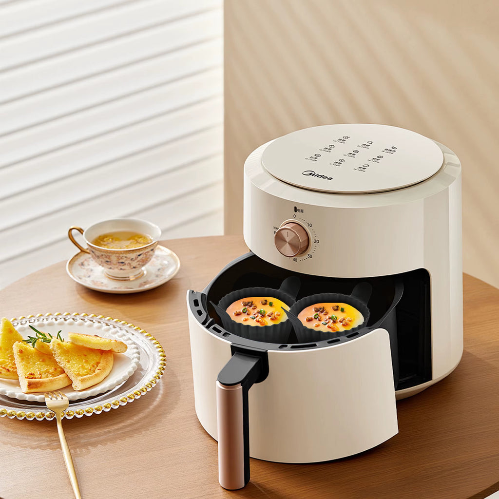 Silicone Air Fryer Egg Poacher Silicone Cupcake Baking Cups Ramekins for Air Fryer Ovens Air Fryer Silicone Basket