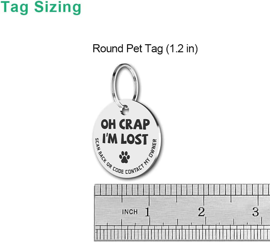 Stainless Steel QR Code Dog Tags - Scan QR for Instant Pet Location Alerts