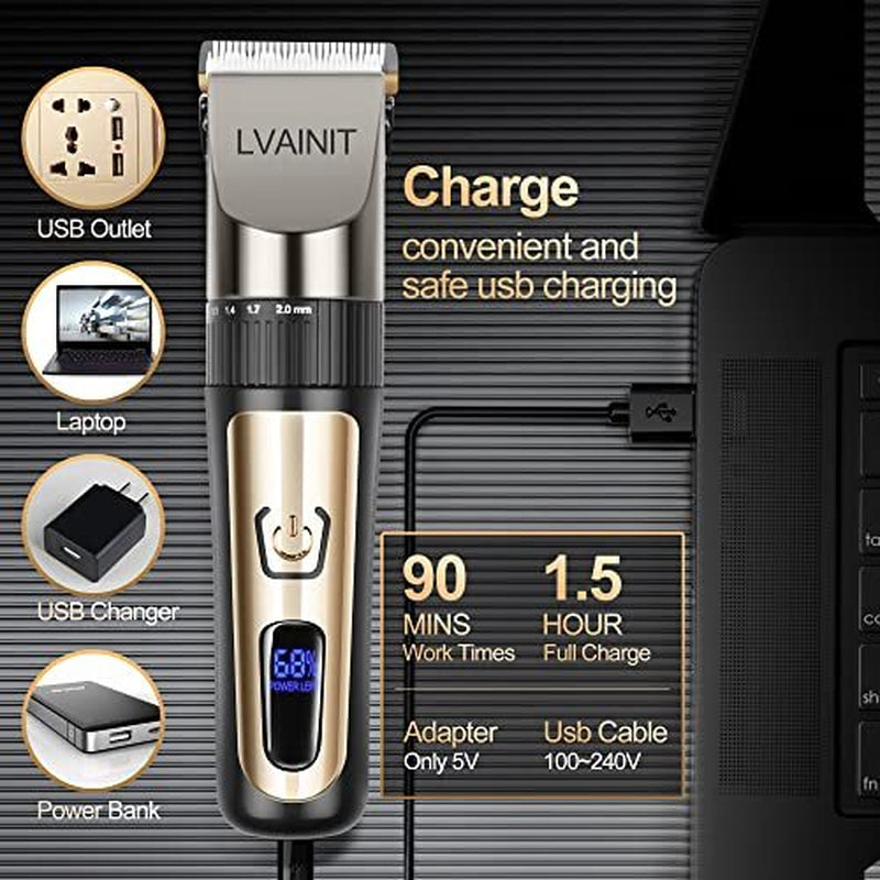 Hair Clippers for Men, Cordless LCD Rechargeable Hair Trimmer Beard Trimmer