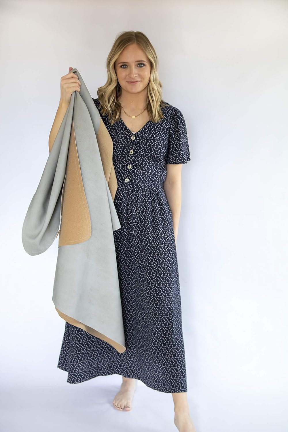 Leather Multipurpose Mat - Kids Luxurious Picnic Mat - Waterproof and Sand Proof Beach Blanket - Indoor and Outdoor Play Mats - High Chair Mat - Includes Carrying Strap for Easy Travel… (Gray)