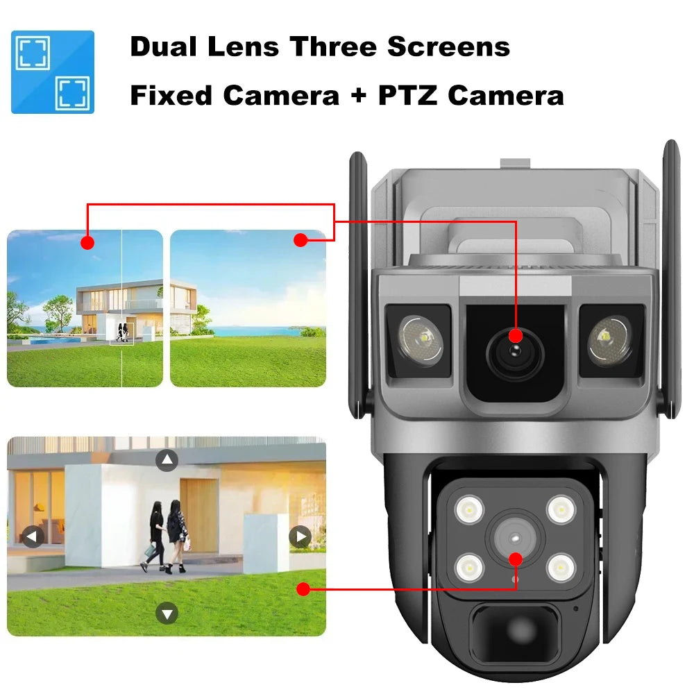 12MP 4G CCTV Solar Camera Outdoor Surveillance Security Camera External 6K Wifi IP Security Camara Vigilancia Outdoor for Home
