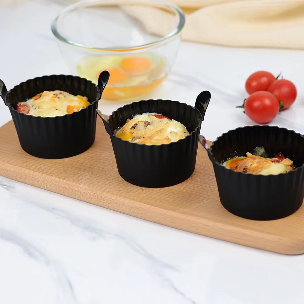 Silicone Air Fryer Egg Poacher Silicone Cupcake Baking Cups Ramekins for Air Fryer Ovens Air Fryer Silicone Basket