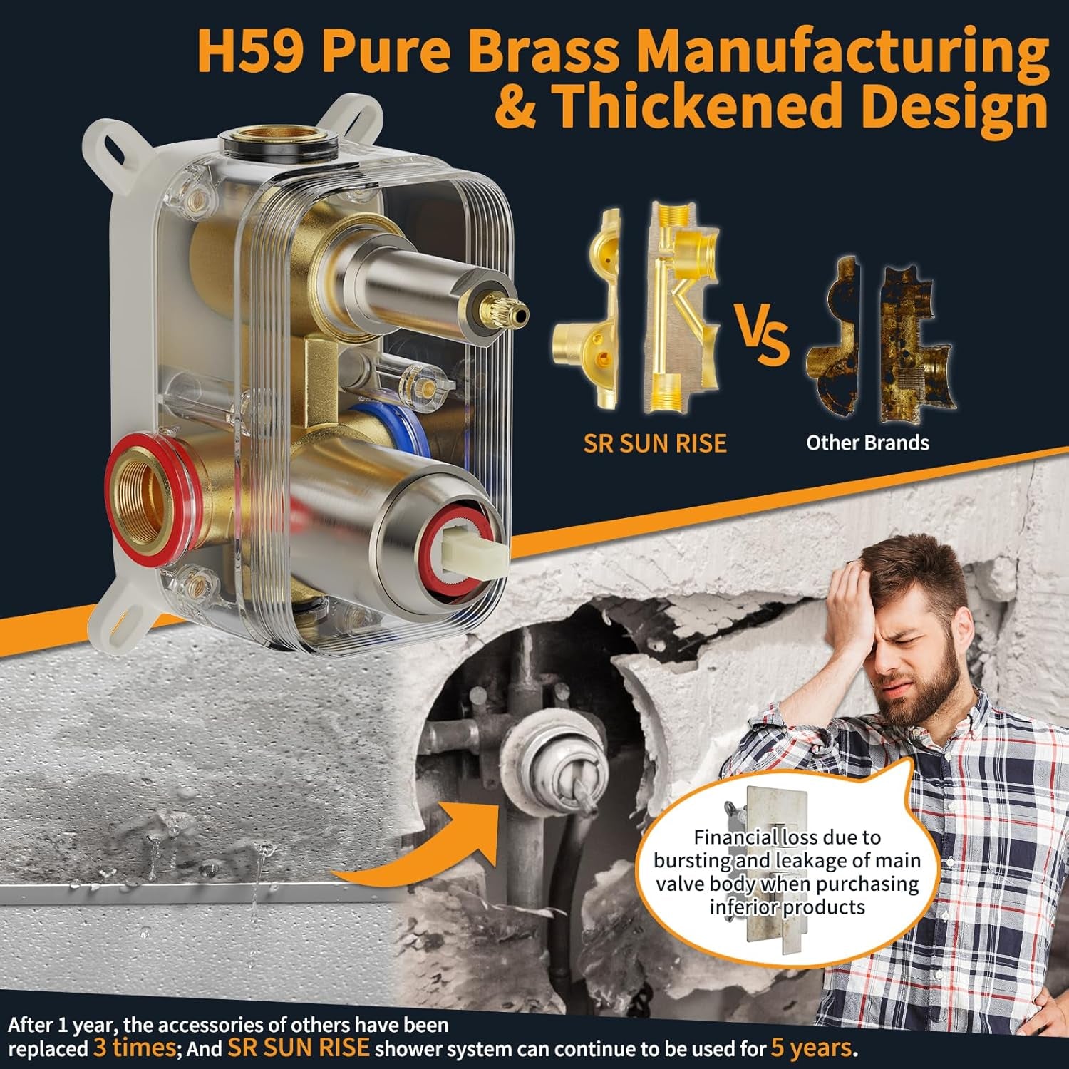 12 Inches Bathroom Luxury Rain Mixer Shower Combo Set Wall Mounted Rainfall Shower Head System Brushed Nickel Finish Shower Faucet Rough-In