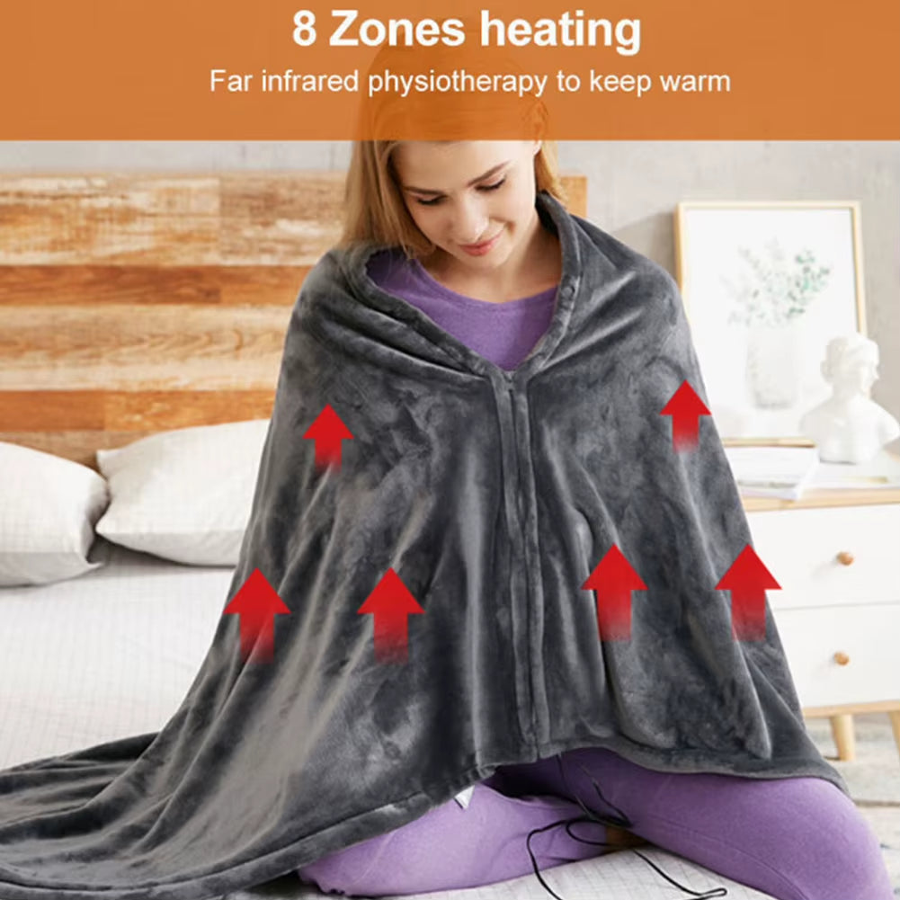 USB Heated Blanket Heated Blanket Shawl 3 Heating Level Heated Shawl Throw Blanket Fast Heating 9 Heated Areas for Autumn Winter