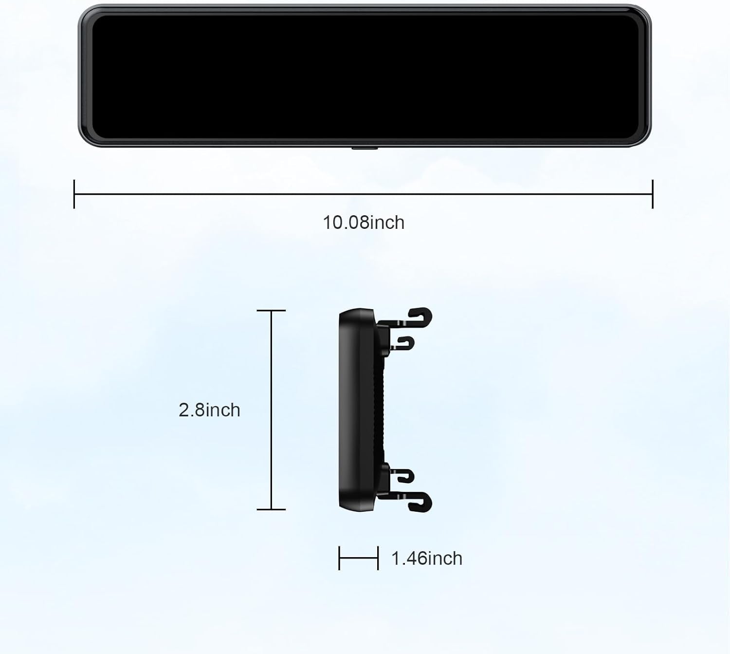 T860+ Mirror Dash Cam 4K Front and 2.5K Rear, Detached Front Camera for 10-Minute Install, 3X Zoom Rear View Mirror Camera, 64GB Card Included, Night Vision, WDR, Parking Assist, GPS