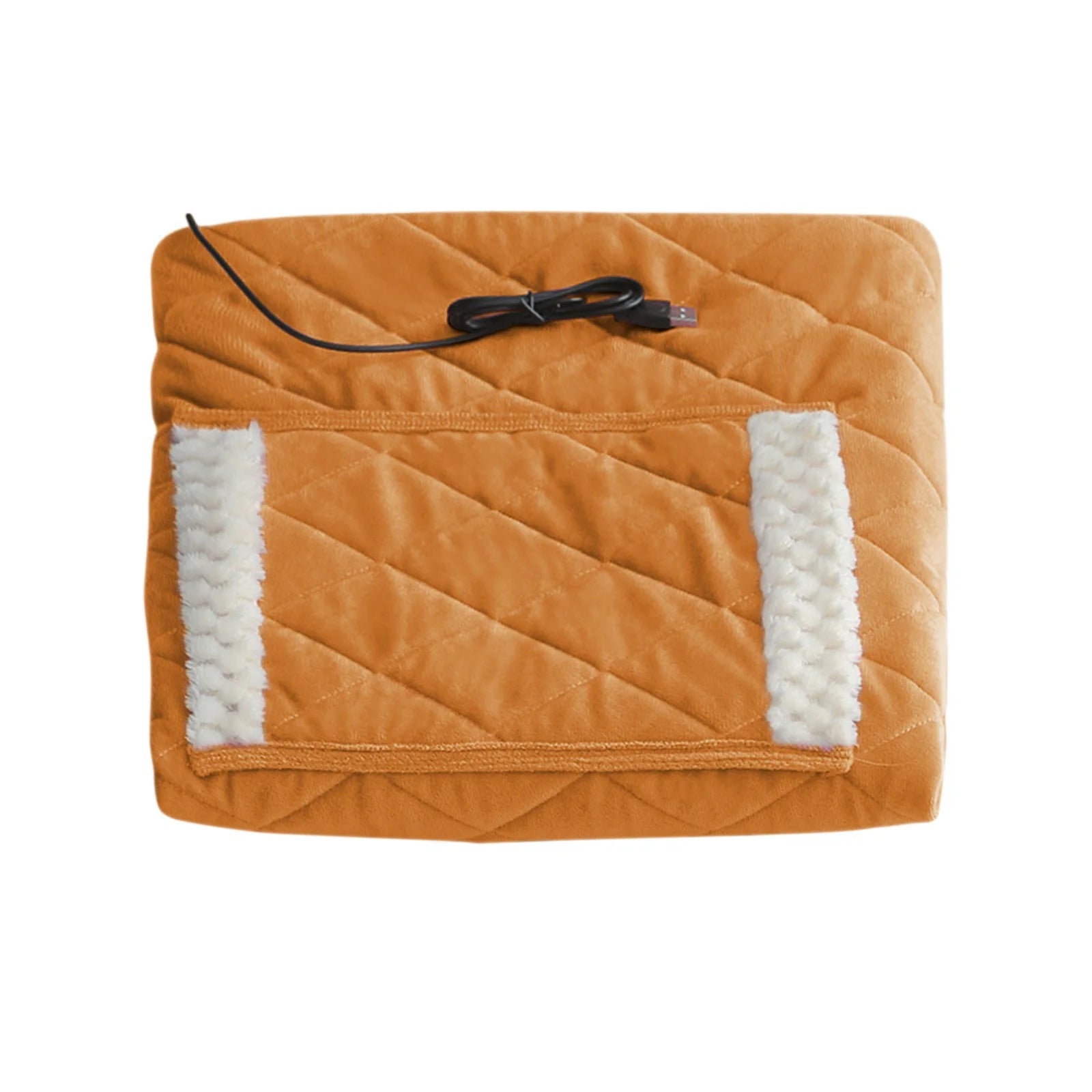 Heated Blanket with Pocket, Soft Warm USB Heated Lap Blanket for Office, Fast-Heating Washable Car Heated Blanket, Portable Heated Blanket for Travel (A)