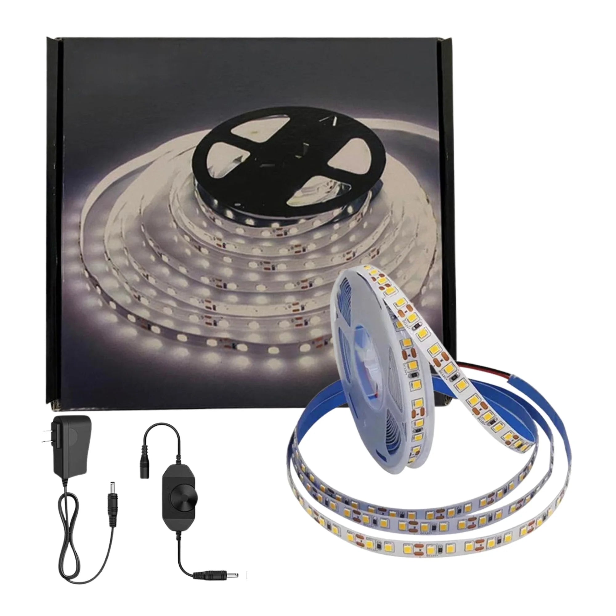 LED Light Strip for Indoor Use, White Plastic, 16.4 Ft