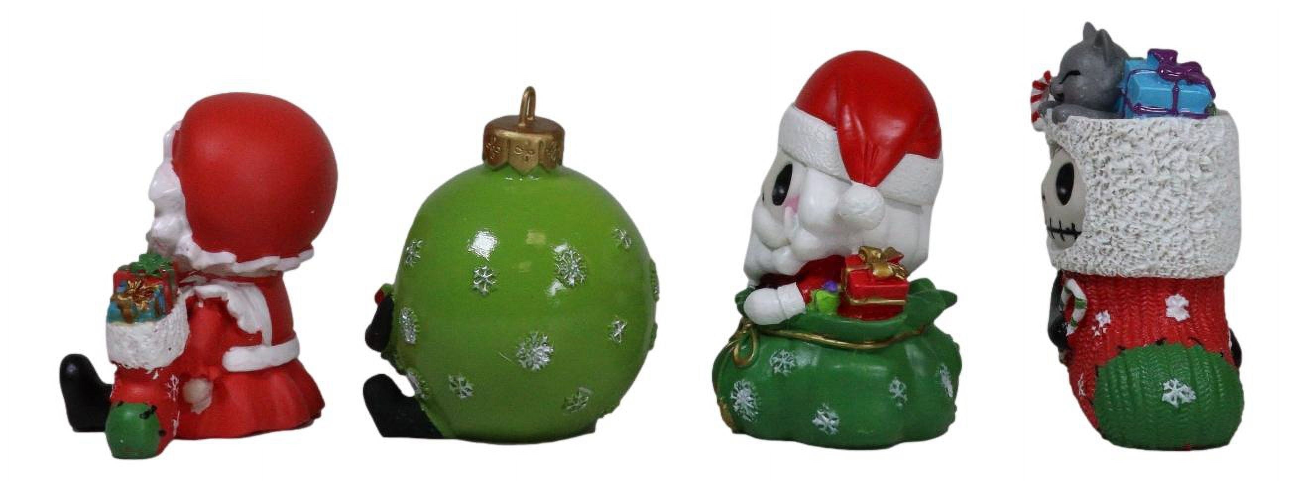 Christmas Furry Bones Mr. and Mrs. Santa Claus Tree Ornament and Stocking Figurines