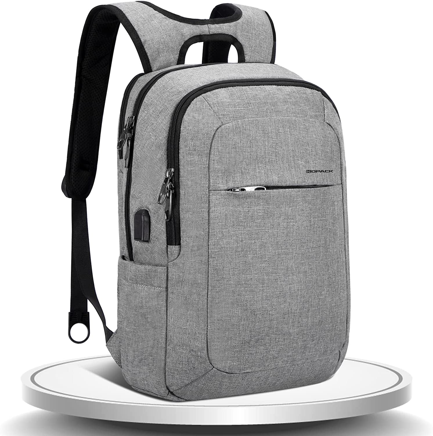Anti-Theft 15.6 Inch Laptop Backpack, Gray, Unisex