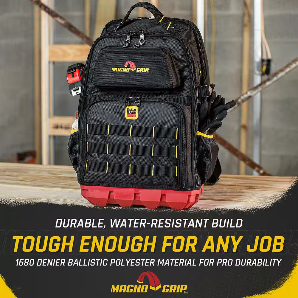 RED Base Series 13.5 In. 41-Pocket Contractor'S Backpack, 7 Loops, Hardshell-Pocket and Adjustable Shoulder Straps