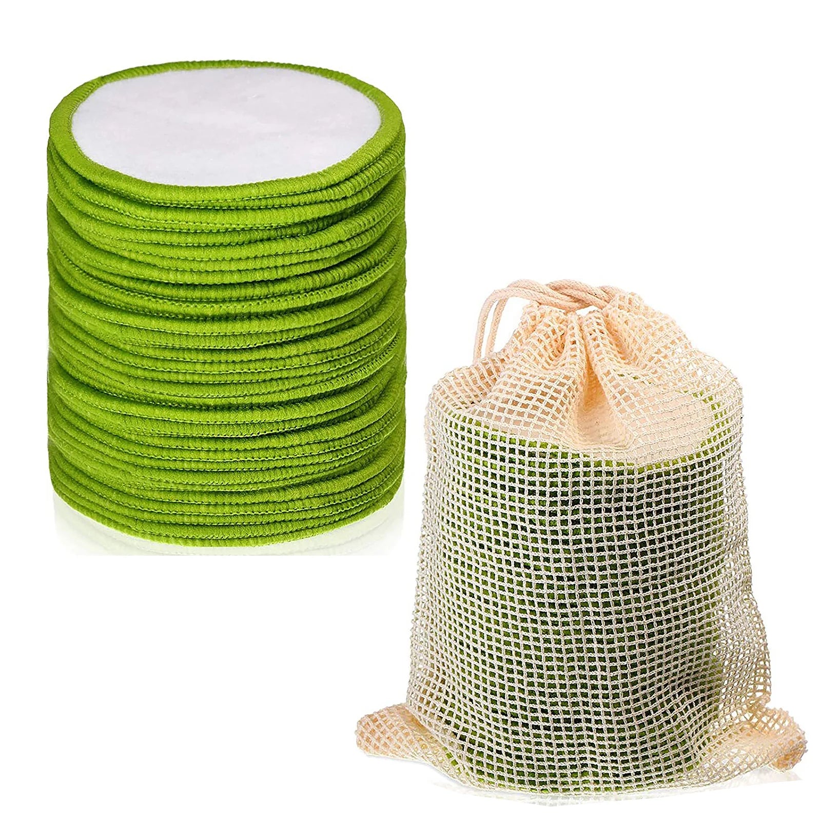 30Pcs Reusable Makeup Remover Pads Reusable Cotton Rounds with Washable Laundry Bag