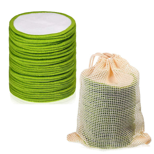 30Pcs Reusable Makeup Remover Pads Reusable Cotton Rounds with Washable Laundry Bag