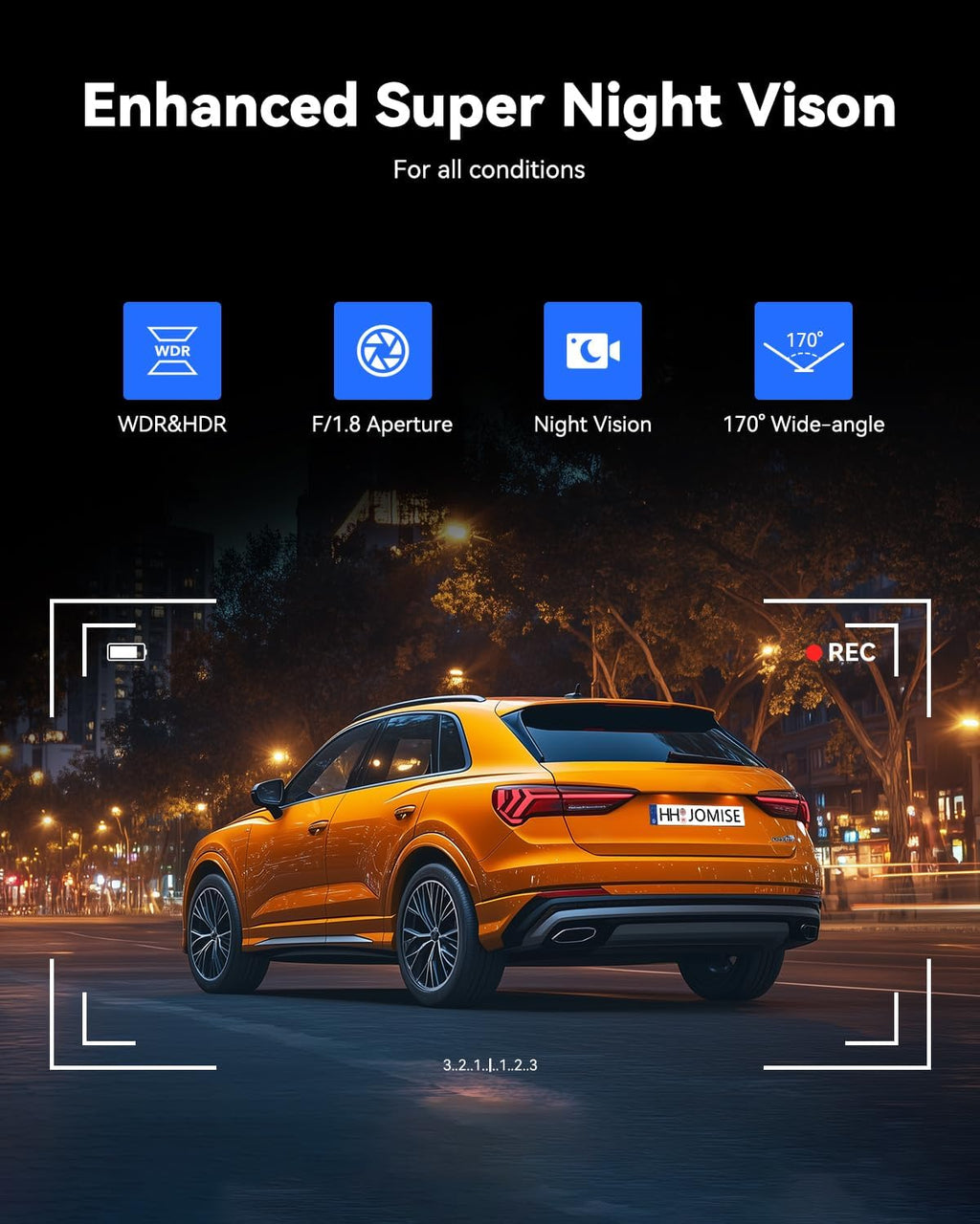 T860+ Mirror Dash Cam 4K Front and 2.5K Rear, Detached Front Camera for 10-Minute Install, 3X Zoom Rear View Mirror Camera, 64GB Card Included, Night Vision, WDR, Parking Assist, GPS