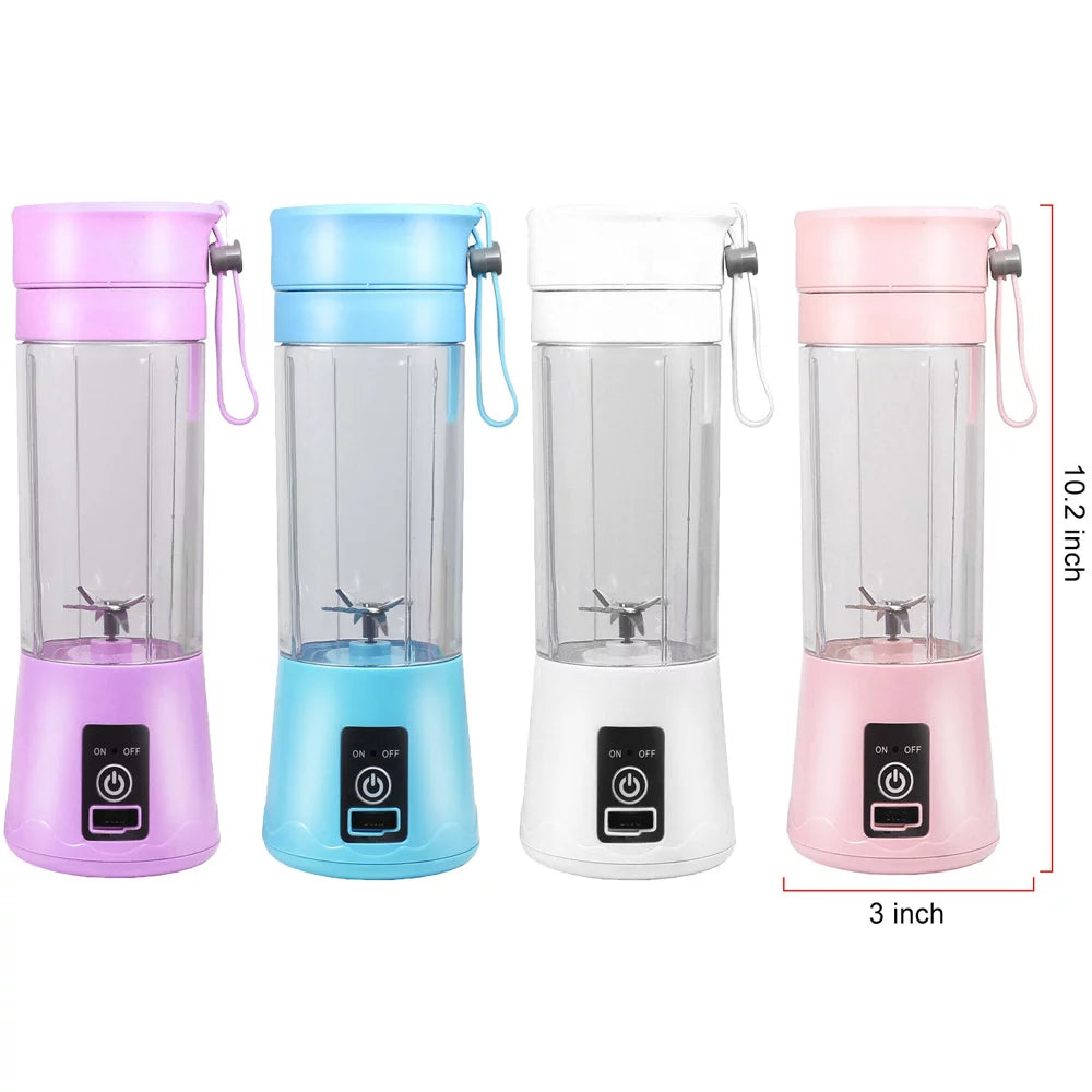 380Ml Electric Juicer Bottle, Fruit Vegetable Blender, Portable Smoothie Maker Mixer Bottle, Rechargeable Blender Bottle, White