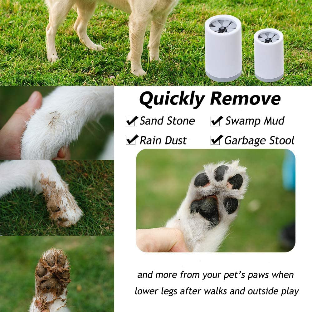 Portable Paw Washer Cup for Small Medium Dogs and Cats - Muddy Foot Cleaner, Grey L