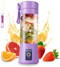 Portable Blender Cup,Electric USB Juicer Blender,Portable Juicer for Shakes and Smoothies, Juice,380Ml, Six Blades Great for Mixing,Light Purple
