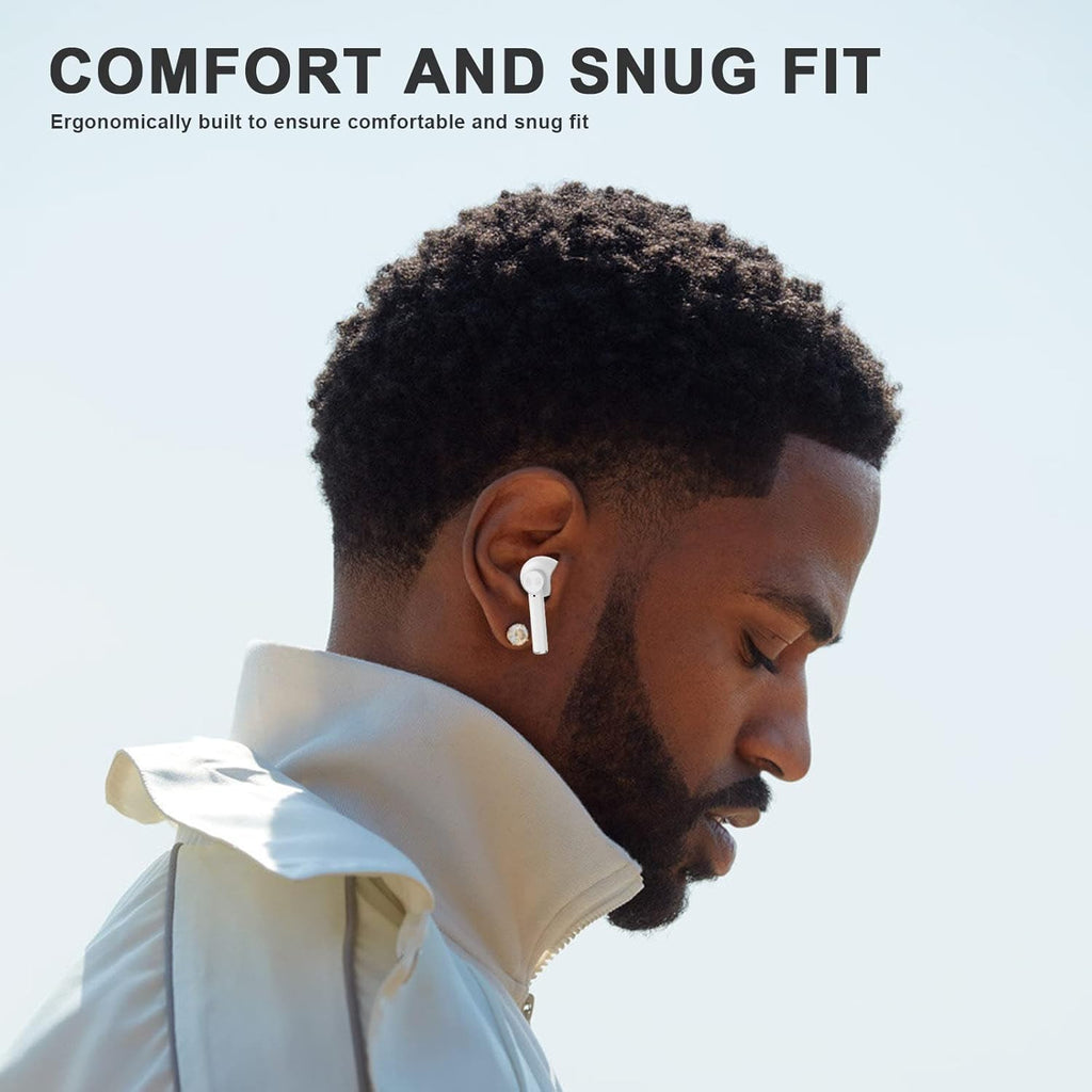 Wireless Earbuds, Bluetooth 5.2 ENC Noise Cancelling Deep Bass In-Ear Stereo Earphones, IPX6 Waterproof Headphones with Mic, USB-C Charging Case, Touch Control Ear Buds Headset for Iphone Android Ios