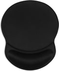 Ergonomic Mouse Pad with Gel Wrist Rest Support Gaming Small Wrist Rest Smooth Surface Non-Slip PU Base Comfortable Office Supplies Pain Relief, 8.7 X 7.2 Inches, Black