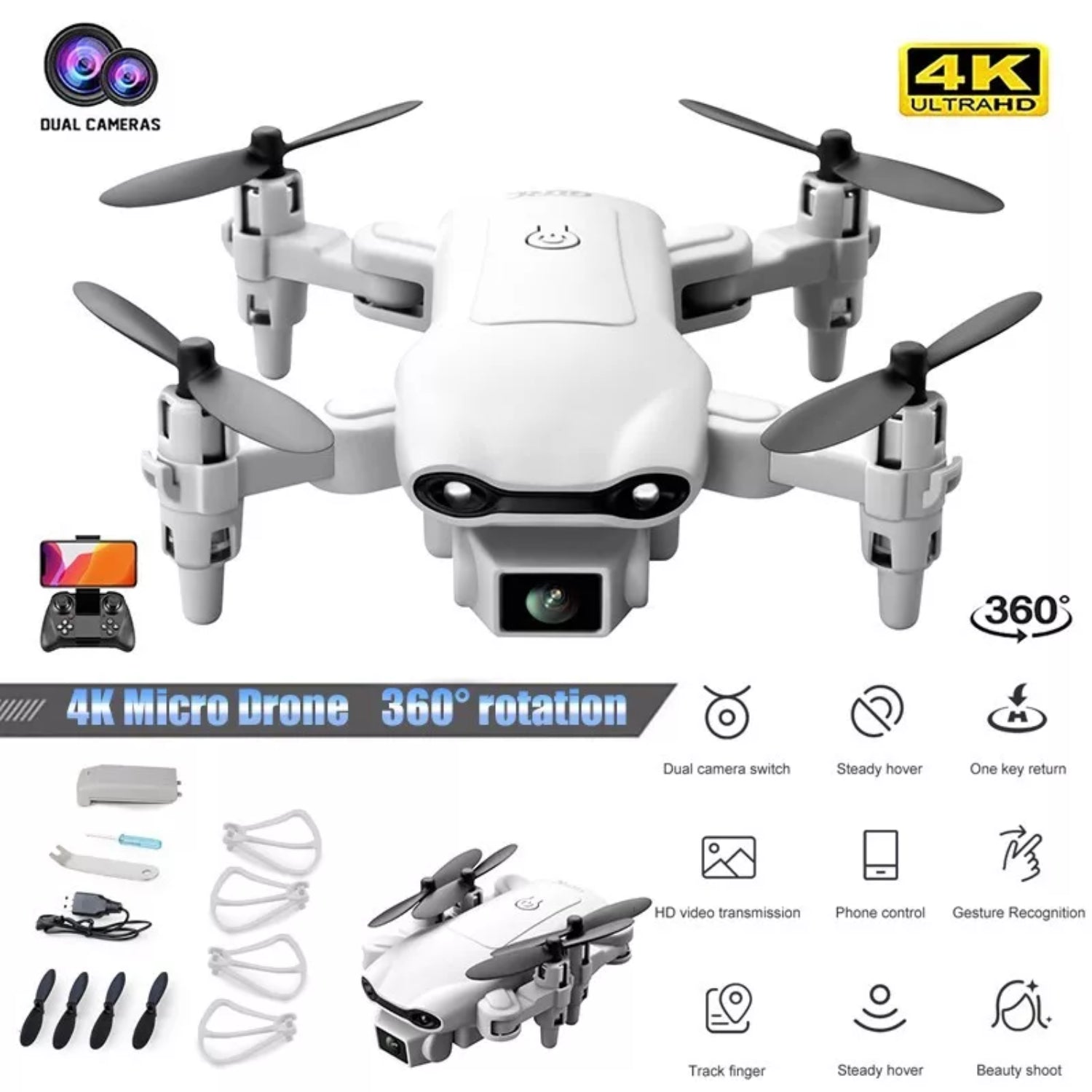 4DRC V9 Mini Drone for Kids Adults 720P HD FPV Camera, Foldable RC Quadcopter for Boys Girls with Altitude Hold, Headless Mode,Logistics Is Randomly Sent by Ups,Usps,Fedex,Amazon Logistics.