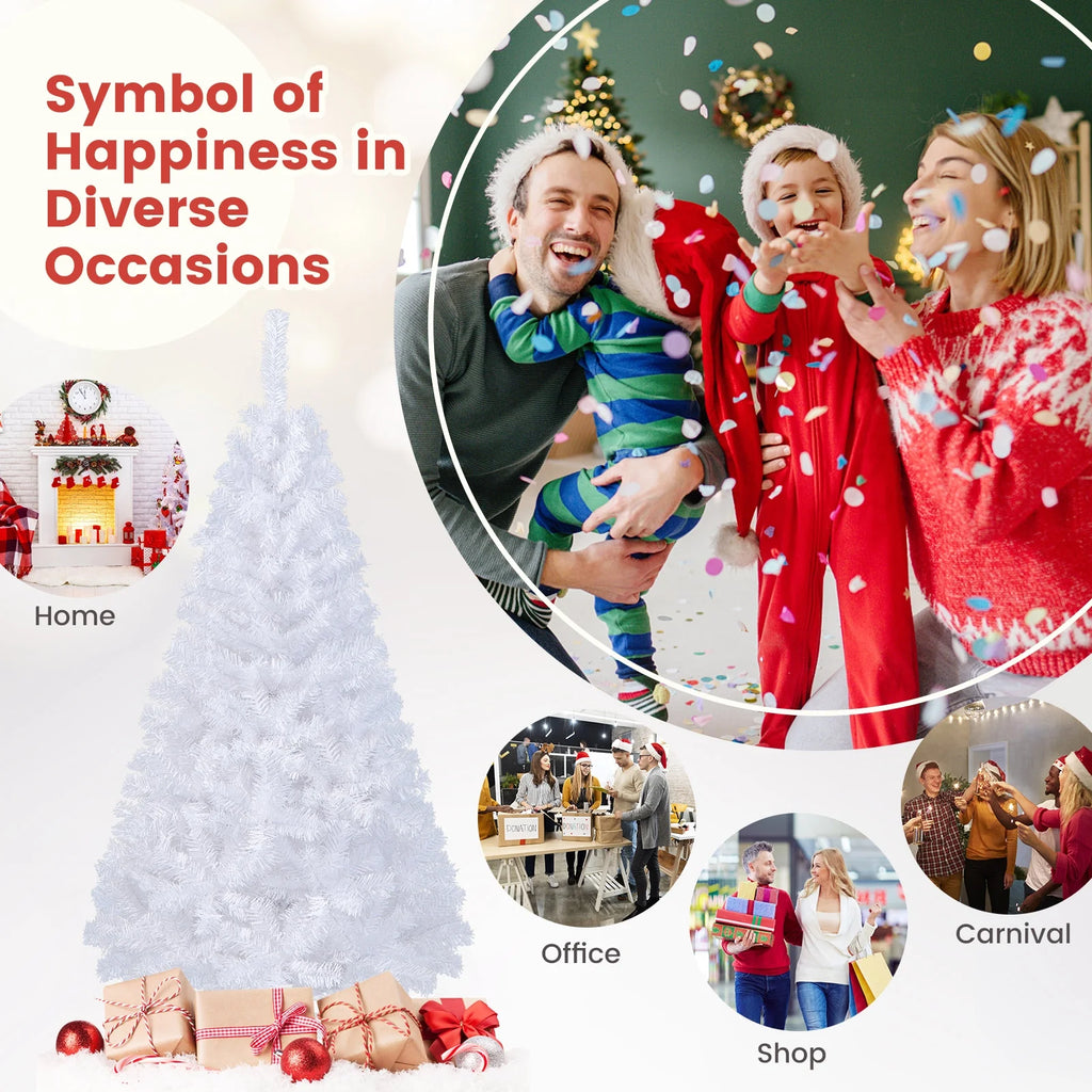 5Ft/6Ft/7Ft/8Ft Artificial PVC Chrismas Tree W/Stand Holiday Season Indoor Outdoor Green