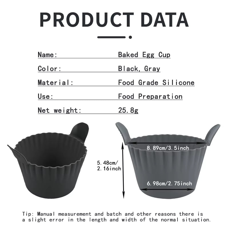 Silicone Air Fryer Egg Poacher Silicone Cupcake Baking Cups Ramekins for Air Fryer Ovens Air Fryer Silicone Basket