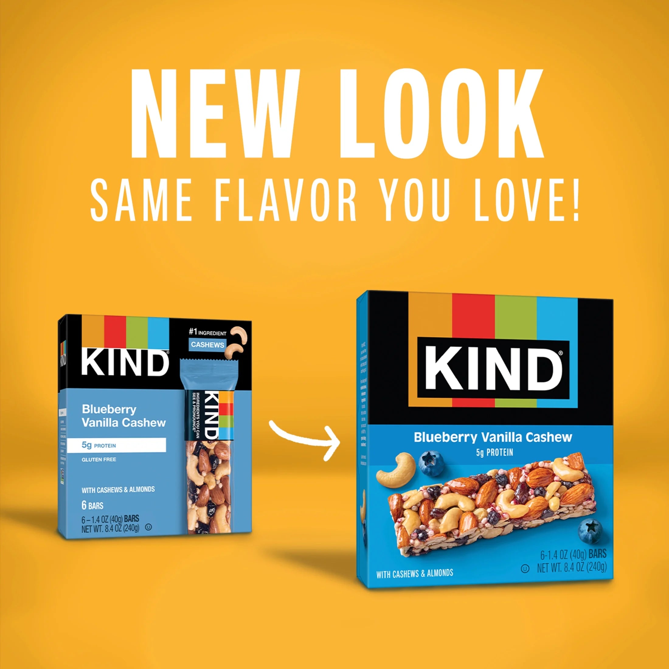 Gluten Free Blueberry Vanilla Cashew Snack Bars, 1.4 Oz, 12 Count Cardboard Box