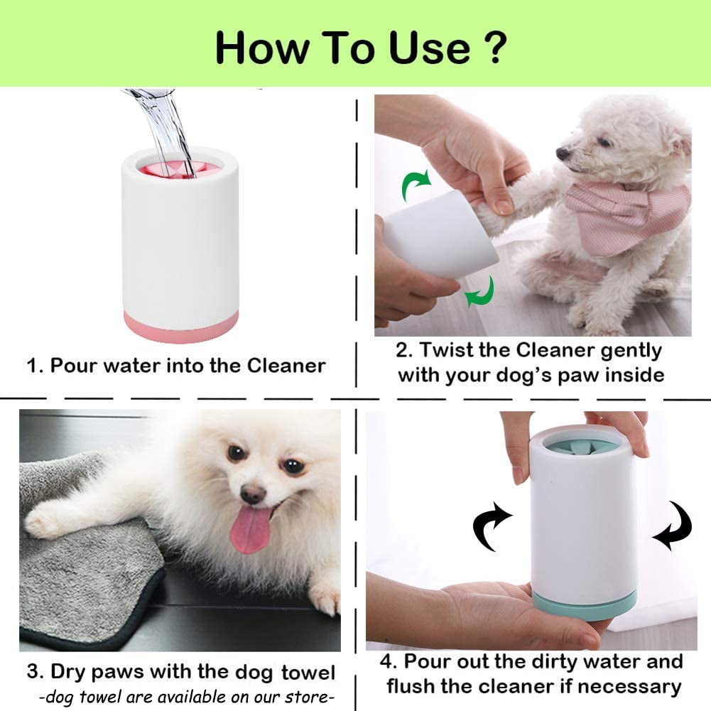 Portable Paw Washer Cup for Small Medium Dogs and Cats - Muddy Foot Cleaner, Grey L