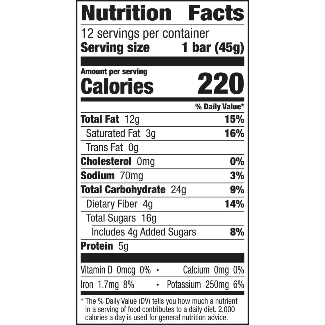 (6 Pack)  Peanut Butter Chocolate Chip Bars, Gluten Free and Vegan, 19.2 Oz, 12 Count