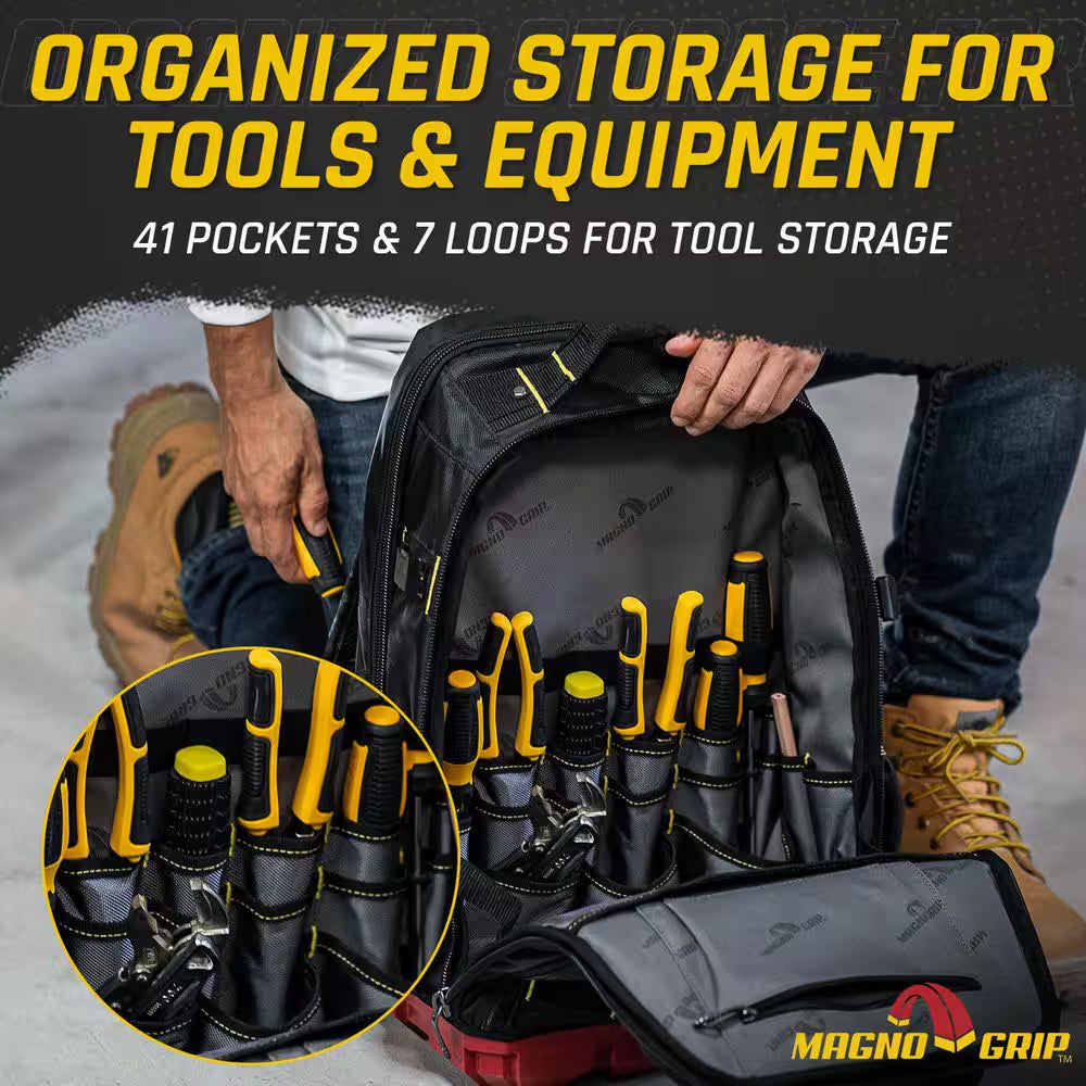 RED Base Series 13.5 In. 41-Pocket Contractor'S Backpack, 7 Loops, Hardshell-Pocket and Adjustable Shoulder Straps