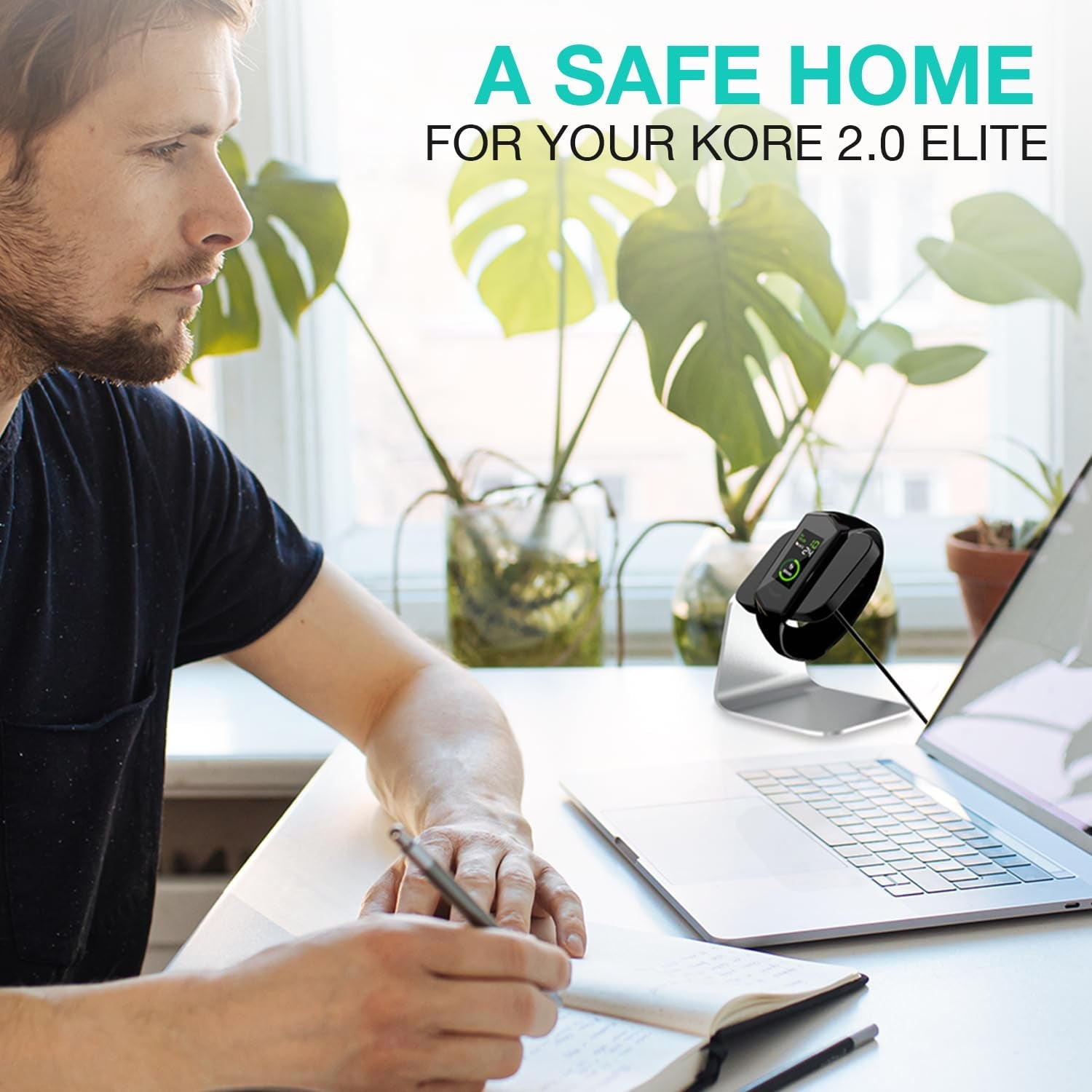 KORE 2.0 Elite Smartwatch Charging Stand - Aluminium Charging Watch Stand for Kore 2.0 Fitness Tracker L Sleek, Non-Slip Heart Rate Monitor Watch Holder Stand L Great Night Stand Accessories