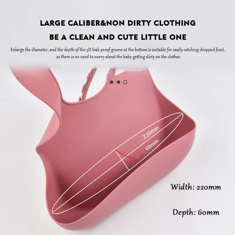 Baby Silicone Tray Bib Waterproof Soft 4-Speed Adjustable Bibs Newborn Eating Food Isolate Dirt Feeding Saliva Pocke Kids Stuff