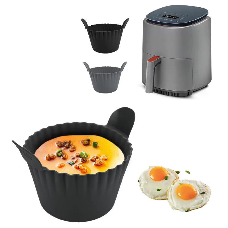 Silicone Air Fryer Egg Poacher Silicone Cupcake Baking Cups Ramekins for Air Fryer Ovens Air Fryer Silicone Basket