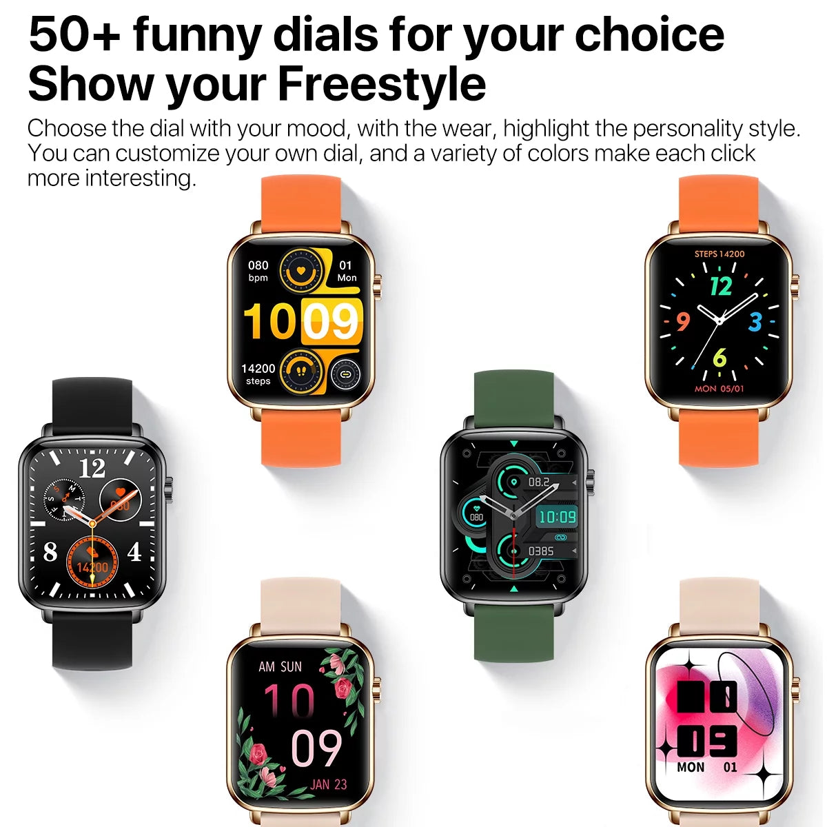 Smart Watches for Men/Women (Answer/Make Calls),Fashionable Sports Watch,Orange