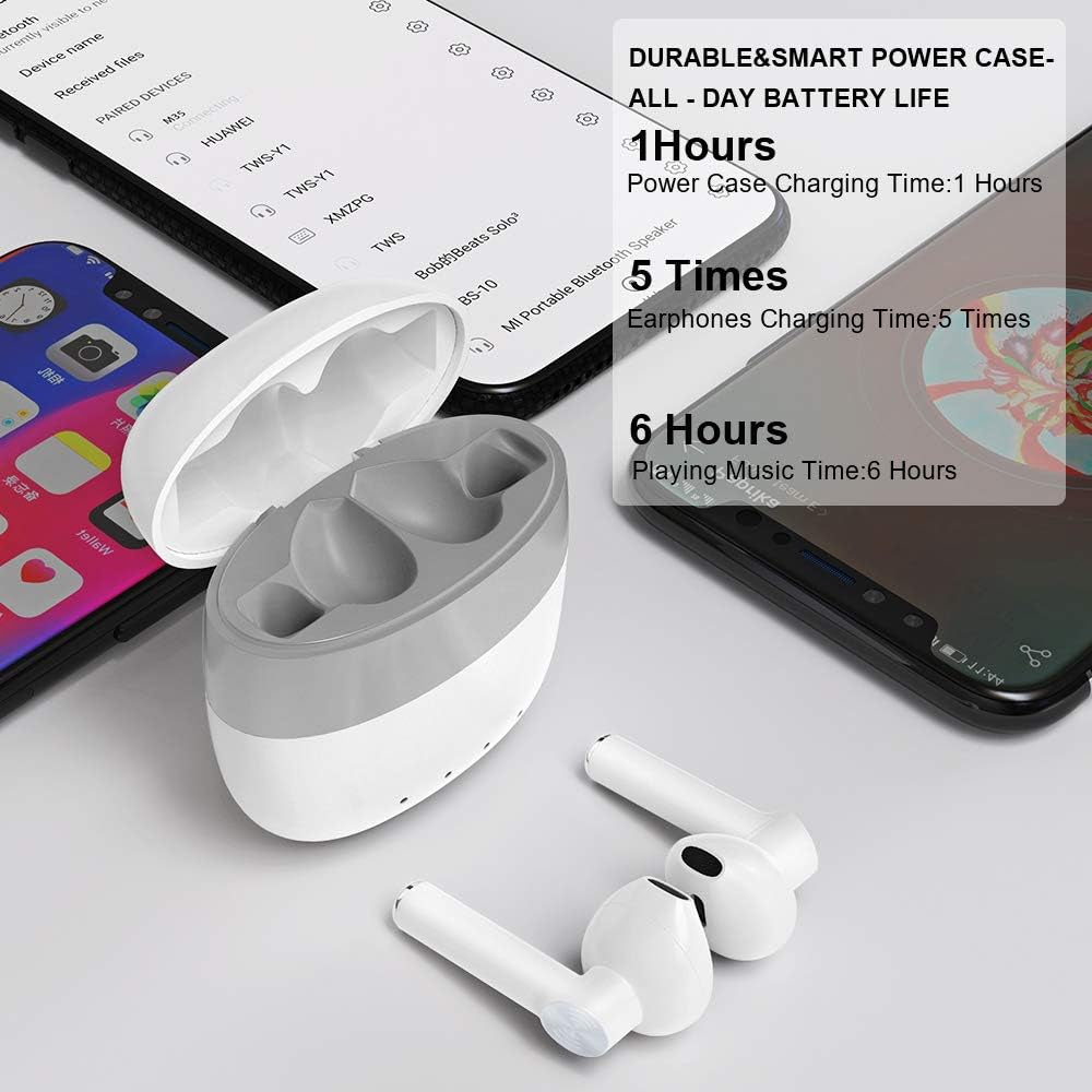 Wireless Earbuds, Bluetooth 5.2 ENC Noise Cancelling Deep Bass In-Ear Stereo Earphones, IPX6 Waterproof Headphones with Mic, USB-C Charging Case, Touch Control Ear Buds Headset for Iphone Android Ios