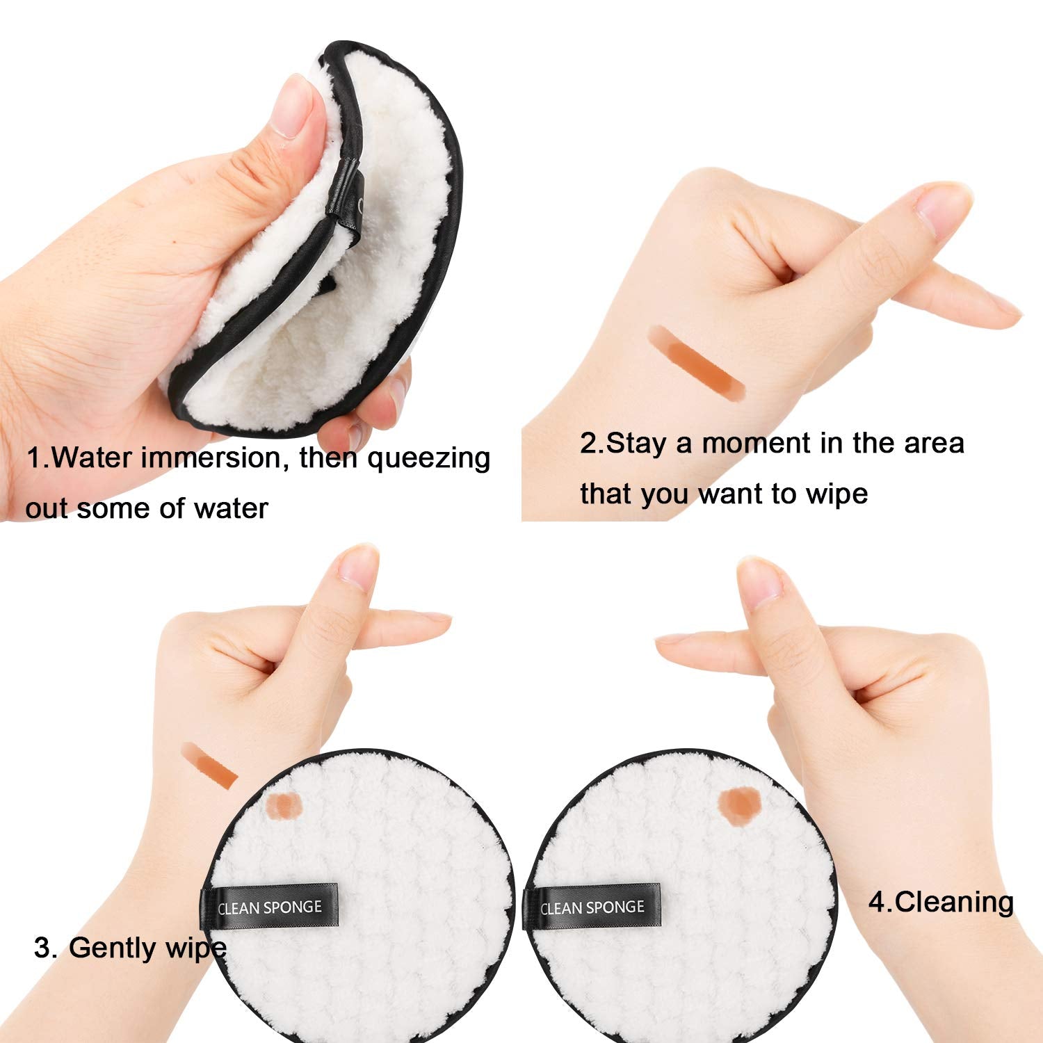 8 Pack Reusable Makeup Removing Pads Face Cleansing Pads Christmas Gifts Face Eraser Removing Cleaning Puff Soft Chemical-Free Facial Cotton Pads with Laundry Bag 4.7" Dia