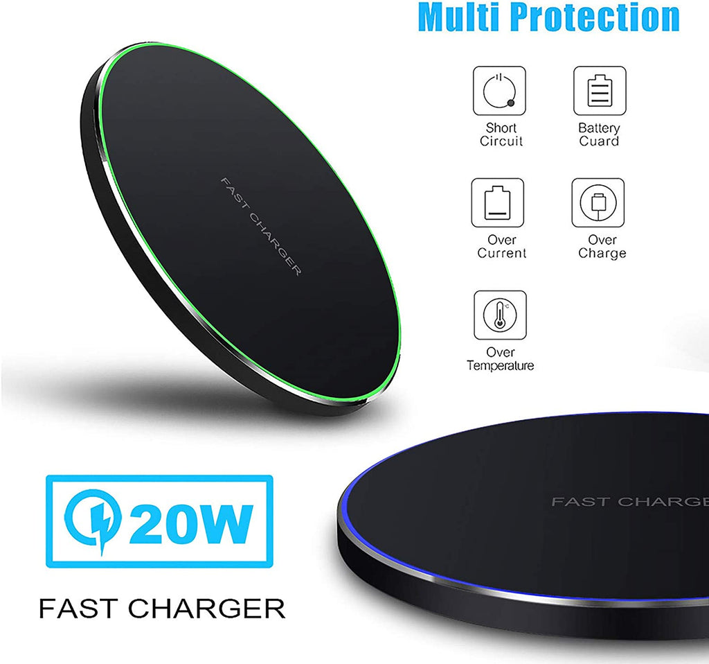 Fast Wireless Charger,20W Max Wireless Charging Pad Compatible with Iphone 17/17 Pro/16/15/14/13/12/Se/Xs Max/Xr,Airpods; Wireless Charge Mat for Samsung Galaxy S25/S24/Note,Pixel/Lg