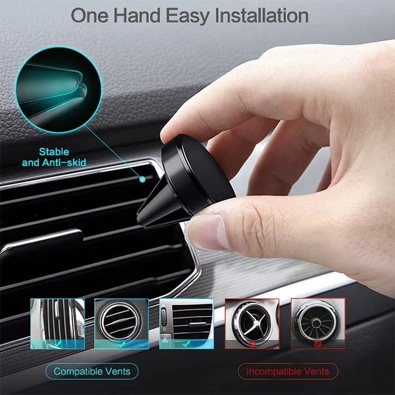 Magnetic Car Phone Holder Mount Air Vent Smartphone Mobile Stand Bracket Cell GPS Support in Car for Iphone Xiaomi Mi Samsung LG