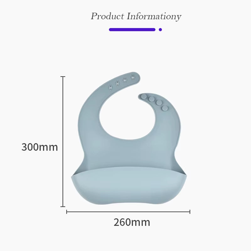 Baby Silicone Tray Bib Waterproof Soft 4-Speed Adjustable Bibs Newborn Eating Food Isolate Dirt Feeding Saliva Pocke Kids Stuff