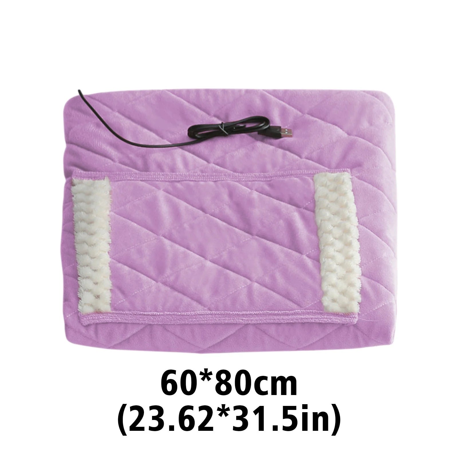 Heated Blanket with Pocket, Soft Warm USB Heated Lap Blanket for Office, Fast-Heating Washable Car Heated Blanket, Portable Heated Blanket for Travel (D)