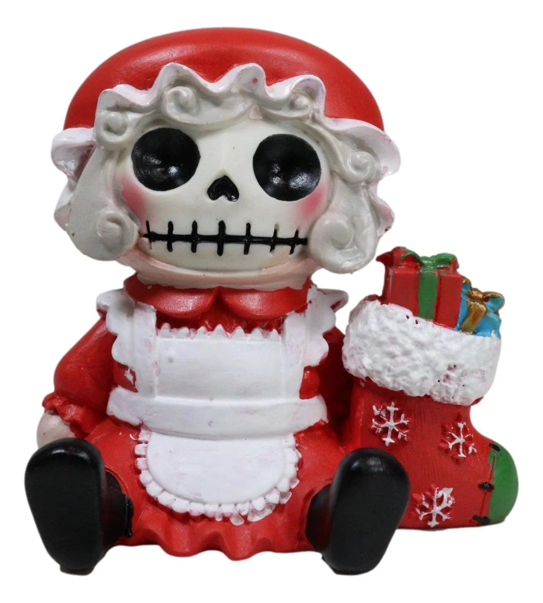 Christmas Furry Bones Mr. and Mrs. Santa Claus Tree Ornament and Stocking Figurines