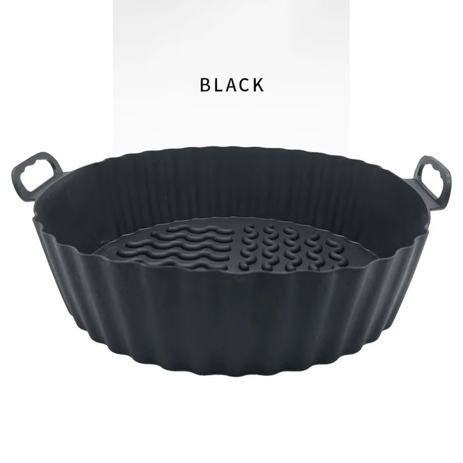 Air Fryer Silicone Liners Air Fryer Silicone Pot Reusable Silicone Air Fryer Liners Food Safe Non Stick Air Fryer Basket Accesso